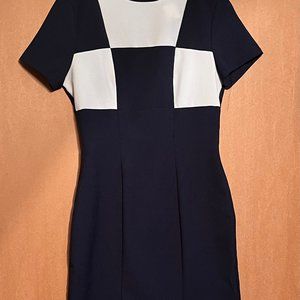Cute color blocked Navy/Wh above knee dress